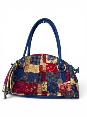 Donna Sharp Quilted Patchwork Floral Domed Purse Bag